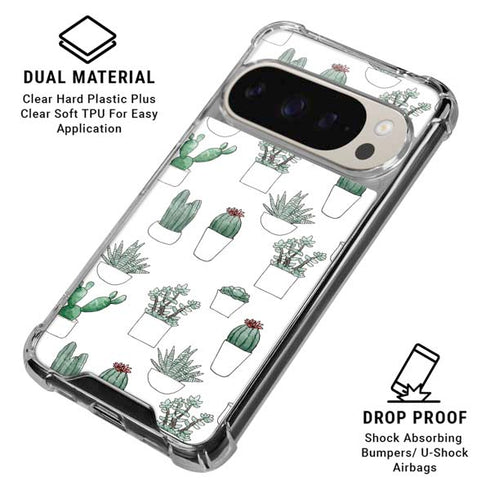 Succulent Pattern Pixel 9/9 Pro Clear Case